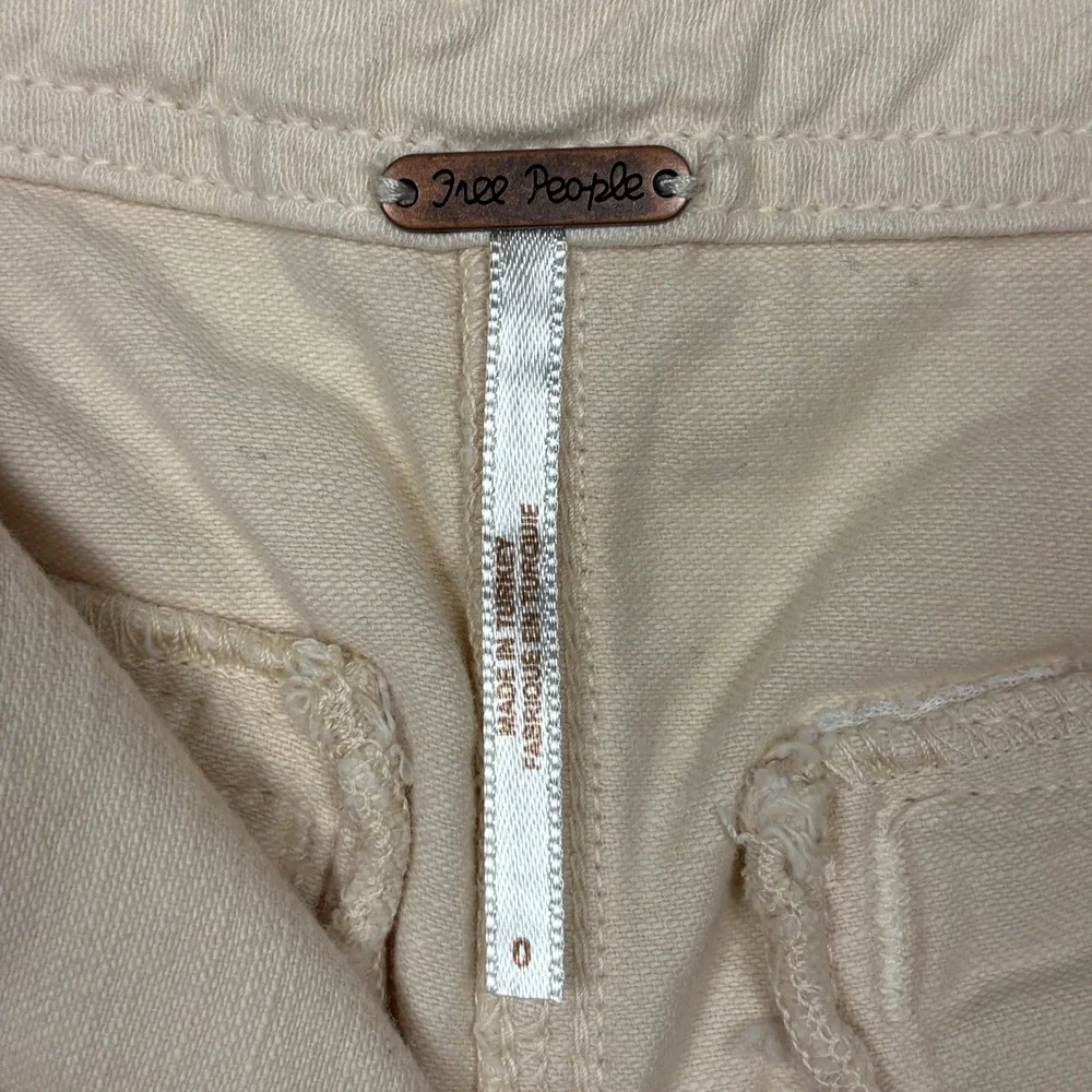 FREE PEOPLE Front Split‎ Maxi Skirt Ecru White Cream Women Size 0 Casual Cotton